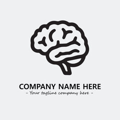 Brain illustration black and white for logo company vector image
