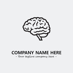 Brain illustration black and white for logo company vector image
