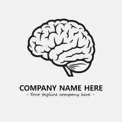 Brain illustration black and white for logo company vector image
