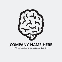 Brain illustration black and white for logo company vector image
