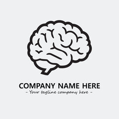 Brain illustration black and white for logo company vector image
