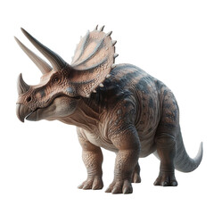 Fototapeta premium A realistic-looking model of a Triceratops dinosaur. Transparent background