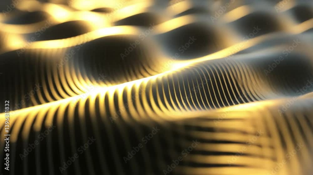 Poster elegant abstract texture golden waves and patterns in light, showcasing depth and movement with flui