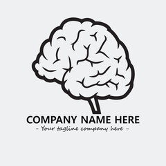 Brain illustration black and white for logo company vector image
