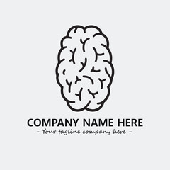 Brain illustration black and white for logo company vector image
