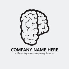 Brain illustration black and white for logo company vector image
