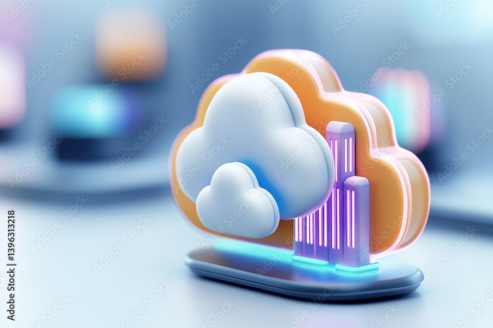 Aufkleber cloud technology in modern data centers with secure online storage digital transformation and future