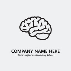 Brain illustration black and white for logo company vector image
