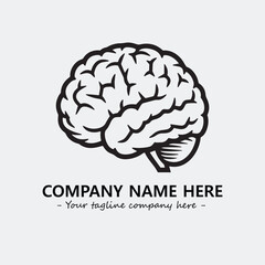 Brain illustration black and white for logo company vector image
