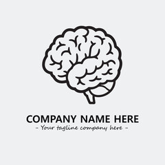 Brain illustration black and white for logo company vector image
