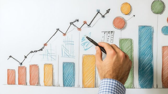 Entrepreneur planning new business venture with a white background to highlight focus strategy and financial acumen