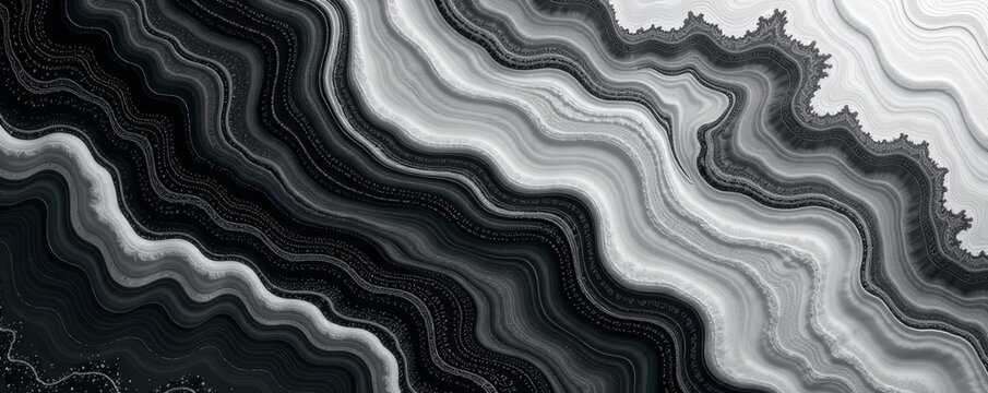 Abstract monochrome marble texture with swirling natural patterns, white, black, pattern