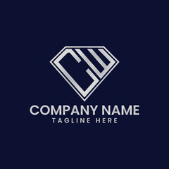 Obraz premium Simple Letter Logo in Diamond Frame