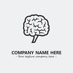 Brain illustration black and white for logo company vector image
