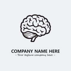 Brain illustration black and white for logo company vector image
