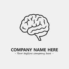 Brain illustration black and white for logo company vector image
