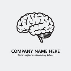 Brain illustration black and white for logo company vector image
