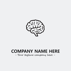 Brain illustration black and white for logo company vector image
