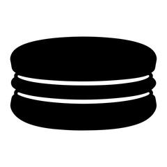 A Simple Black and White Illustration of a Delicious Macaron Cookie