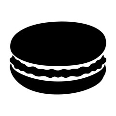 A Simple Black and White Silhouette of a Macaron French Pastry Sweet Treat