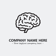 Brain illustration black and white for logo company vector image
