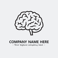 Brain illustration black and white for logo company vector image
