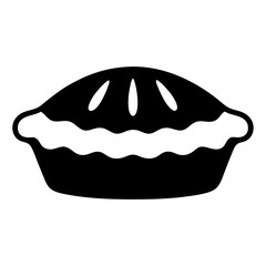 A Delicious Black and White Pie Icon Illustration Graphic
