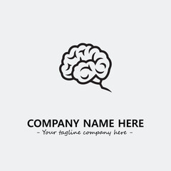 Brain illustration black and white for logo company vector image
