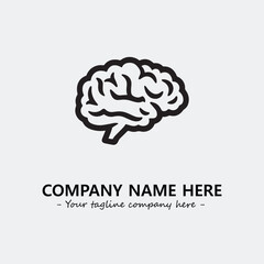 Brain illustration black and white for logo company vector image
