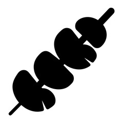 Simple Black and White Illustration of Food on a Skewer