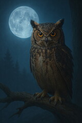 Owl in Moonlight