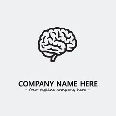 Brain illustration black and white for logo company vector image
