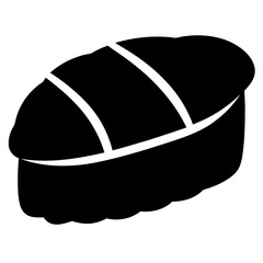 Fototapeta premium A Delicious Piece of Black and White Sushi Illustration