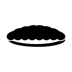 Simple Black and White Icon of a Baked Pastry or Bread Roll