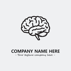 Brain illustration black and white for logo company vector image
