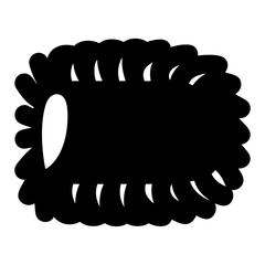 Black and White Abstract Illustration of a Stylized Caterpillar or Worm with a Unique Shape and Texture