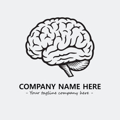 Brain illustration black and white for logo company vector image
