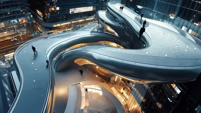 Night View of a Futuristic Architectural marvel