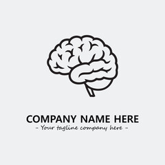 Brain illustration black and white for logo company vector image
