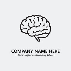 Brain illustration black and white for logo company vector image
