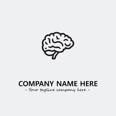 Brain illustration black and white for logo company vector image
