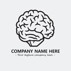 Brain illustration black and white for logo company vector image
