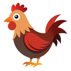 Hen isolated on white background