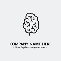 Brain illustration black and white for logo company vector image
