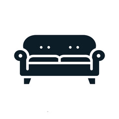 sofa silhouette icon Clipart image isolated on white background