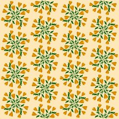 seamless pattern with orange flowers