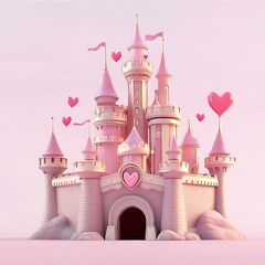 Pink Castle of Hearts A Whimsical Valentine Dream of excellence in splendor beyond compare