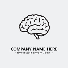 Brain illustration black and white for logo company vector image
