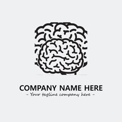 Brain illustration black and white for logo company vector image

