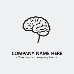 Brain illustration black and white for logo company vector image
